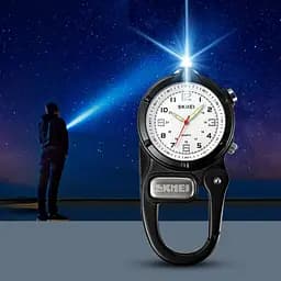 Годинник кварцовий Skmei 2232 з карабіном та LED-ліхтариком (Чорний) - мініатюра 4