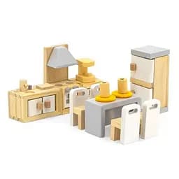 Игровой набор Viga Toys Деревянная мебель для кукол PolarB Кухня и столовая (44038)