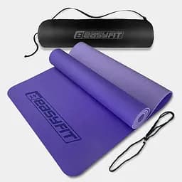 Коврик для йоги и фитнеса TPE+TC 6 мм двухслойный + Чехол сиреневый cо св.сиреневым EasyFit fit0025093