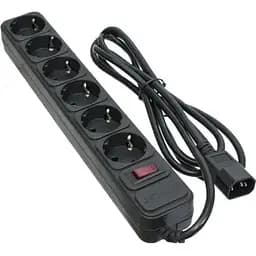 Фильтр сетевой для ИБП Patron, 6 розеток, 2 м, черный, 10А, до 2.2 кВт, выключатель, заземление, 3x1 мм² (SP-1065U)