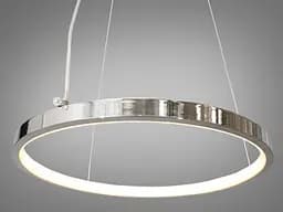 LED люстра в передпокій, 26W, одне алюмінієве кільце, колір-хром