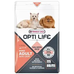 Сухий корм Opti Life Adult Skin Care Mini Опти Лайф суперз лососем для собак міні та малих порід 2,5 кг
