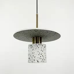 Підвіс Terrazzo Cylinder із білим бетонним плафоном 30 см в стилі Ар-деко Line.F MJ 162-300 WT - мініатюра 5