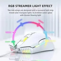 Комп'ютерна мишка Onikuma дротова CW-97 з RGB підсвіткою та 6400 DPI для ПК Білий - мініатюра 3