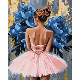 Картина за номерами "Балерина з блакитними півоніями" ©art_selena_ua KHO8661, 40x50 см