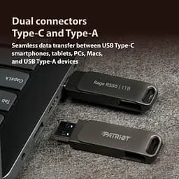USB флеш накопичувач Patriot 64GB Rage R550 Matte Black USB/Type-C 3.2 (PE64GR550DSAD) - мініатюра 7