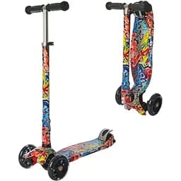 Самокат детский iTrike складной 27х13х62-84 см Разноцветный 000222657