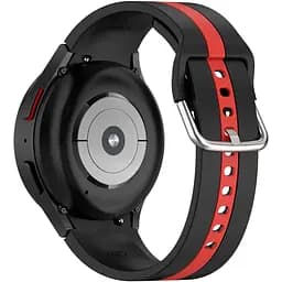 Ремінець для Samsung Galaxy Watch 4 40mm - чорно-червоний ширина кріплення 20мм силікон Watchbands D2 (W16-6WB19112168)