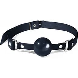 Кляп силіконовий Feral Feelings Silicon Ball Gag Black/Black, чорний ремінець, чорна кулька