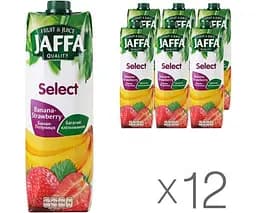 Jaffa Select, Упаковка 12 шт. x 0.95 л, Нектар натуральний Банан-полуниця Джаффа - мініатюра 1