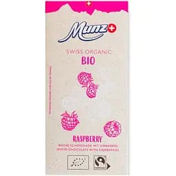 Шоколад Munz білий органічний з малиною 100 г (873295)