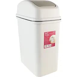 Відро для сміття MBM My Home з кришкою 15 л сіре (BIN-12 15L GRAY) - мініатюра 2