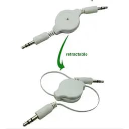 Кабель AUX Audio 3.5мм M/M 0.8 м самозмотуючий білий