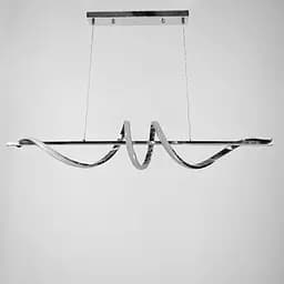 Видовжена люстра Wave у срібному корпусі в 2-х розмірах Line.F Довжина 100 см