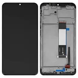 Дисплей для Xiaomi Poco M3, Redmi 9T, чорний, з рамкою, Оригінал (переклеєне скло), M2010J19CG