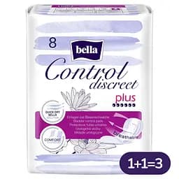 Прокладки урологические Bella Control Discreet Plus 1+1=3 24 шт. (3 уп. х 8 шт.)