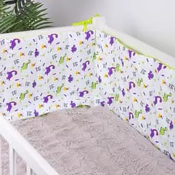 Борт у ліжечко MirSon Kids Time 18-0001 Hello Dino захисний білий 4 шт. - мініатюра 2