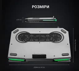 Охолоджувальна підставка для ноутбука GamePro GPCP-1540 RGB 2xUSB 3xfans до 17 дюймів - мініатюра 10