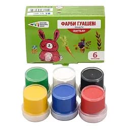Дитячі гуашеві фарби Gamma "Graft&Joy" 221031/Cr 6 кольорів, по 10 мл - мініатюра 2