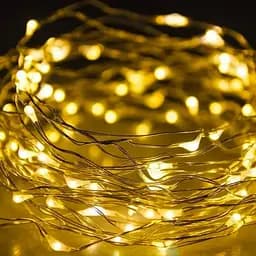 Гірлянда Роса Нитка 100 LED на батарейках 10 м Тепло білий - мініатюра 2