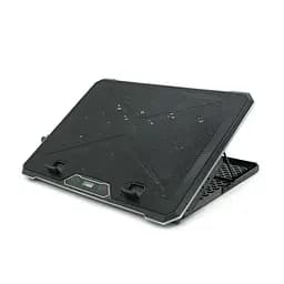 Підставка під ноутбук IceCoorel K15D, 10-19", 15 * 60mm 2550±10% RPM, корпус пластик + алюміній, 2xUSB 2.0 + LCD, 415x296x28mm, RGB, Box, Q10 - мініатюра 2