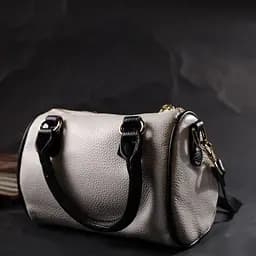 Жіноча сумка барильце з темними акцентами Vintage 22352 біла - мініатюра 7