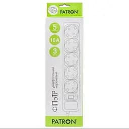 Мережевий фільтр живлення Patron 3.0 m3*1mm2 (SP-1053) 5 розеток BLACK (EXT-PN-SP-1053) - мініатюра 2