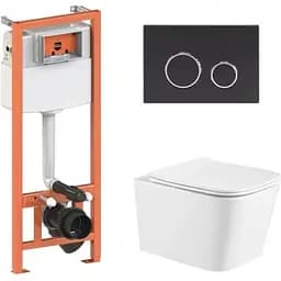 Набір Q-tap Nest 4 в 1 підвісний унітаз Crow Ultra Quiet 490x360x290 + комплект інсталяції QT05335171W45128