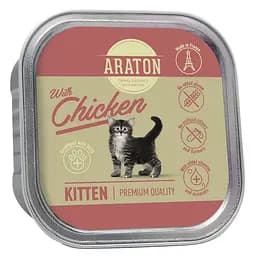 Вологий корм для кошенят з куркою ARATON Kitten with chicken. 85 г