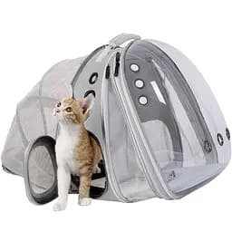 Рюкзак переноска для тварин Розсувний Сумка рюкзак для собак та котів Сірий колір