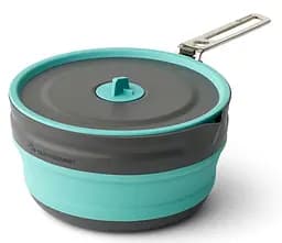 Кастрюля складная с чехлом Sea to Summit Frontier UL Collapsible Pot w/Sack, 2.2 L Серый-Бирюзовый