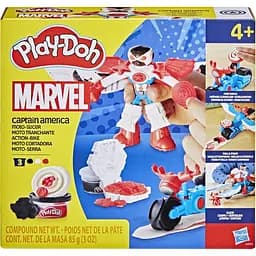Набор для творчества Hasbro Play-Doh Marvel с лепочной массой Капитан Америка с мотоциклом (G0555)