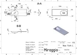 Умивальник Miraggio NEW YORK L (0001043) Mirasoft, Матовий, Накладний/Врізний/Над пральною машиною, Білий - мініатюра 2
