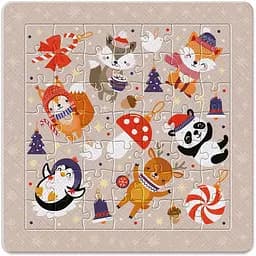 Пазли тришарові Interdruk Christmas Cute animals 49 шт. (376350) - мініатюра 2