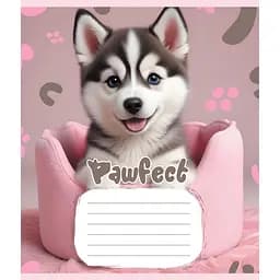 Зошит учнівський "Цуценята" Leader 012-510126C-4 в косу лінію, 12 аркушів