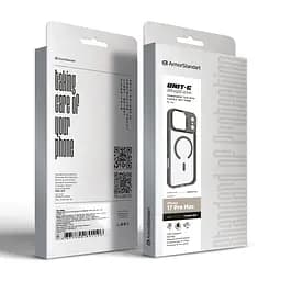 Чехол для Apple iPhone 17 Pro Max, Unit MagSafe, серый, прозрачный, MagSafe, противоударный, магнитный, панель-накладка с поддержкой MagSafe, с поддержкой беспроводной зарядки, TPU+PC, защита всего корпуса, ударопрочный, ArmorStandart (ARM87915) - мініатюра 6