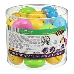 Чинка Smile, із контейнером, 1 отвір, пластиковий корпус, KIDS Line, 24 шт. (В асортименті)