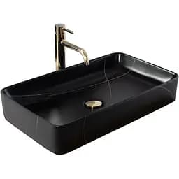 Умивальник Rea Denis black stone matt накладний REA-U6510, Чорний матовий