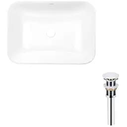 Комплект Qtap Scorpio: Раковина врезная прямоугольная 615х390х150 мм White + Донный клапан PU02 (QT1411K491WN47291)