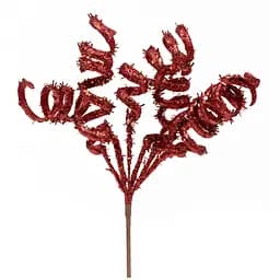 Гілка декоративна Yes! Fun Спіралі, 21 см, червона, гліттер