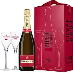 Набір: Шампанське Piper-Heidsieck Champagne Cuvee Brut біле брют 0.75 л + 2 келихи - мініатюра 2