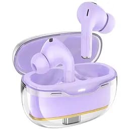 Навушники бездротові Hoco TWS EW54 вакуумні фіолетовий