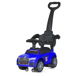 Детская каталка-толокар M 5045L-4 синий, с родительской ручкой