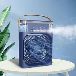 Портативний вентилятор настільний з підсвіткою та зволожувачем Air Cooler Fan USB - мініатюра 3