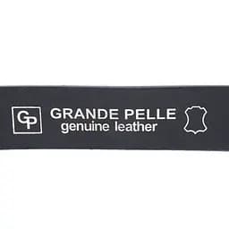 Шкіряний брючний ремінь для чоловіків з квадратною пряжкою Grande Pelle 11678 чорний 120 см - мініатюра 3