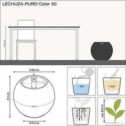 Вазон Lechuza Puro Color 50 сірий (13344) - мініатюра 3