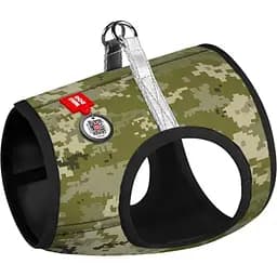 Шлея для собак м'яка Waudog Clothes Мілітарі, з QR паспортом, S2, 46-50х43-45 см