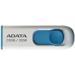 Флеш накопичувач A-Data C008 32 ГБ USB 2.0 білий з блакитним