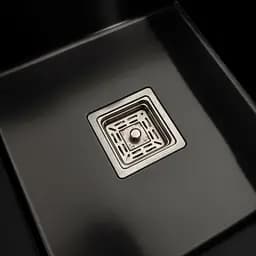 Кухонна мийка чорна Platinum PVD Handmade 65x50 L(квадратний сифон 3,0/1), Чорний - мініатюра 6