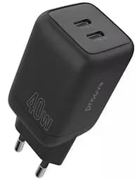 Зарядний пристрій Proove Silicone Power 40W (Type-C + Type-C) black (WCSP4020001)